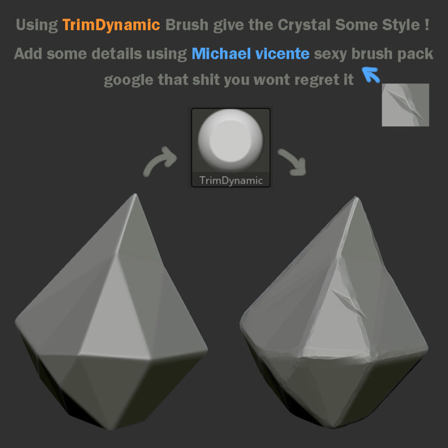 create 3d crystals in zbrush tutorial youtube