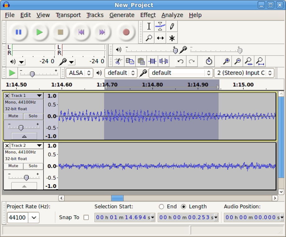 audacity without the optional ffmpeg library