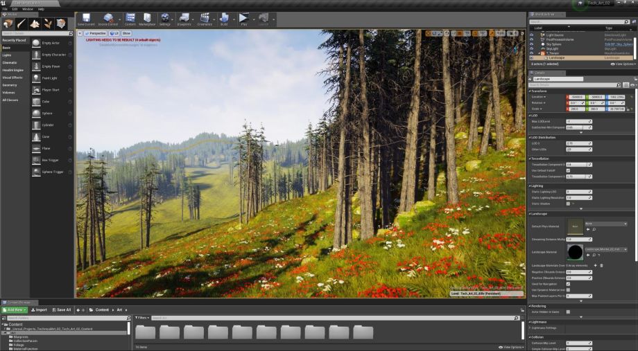 Procedural Forest Terrain Production with Houdini and UE4