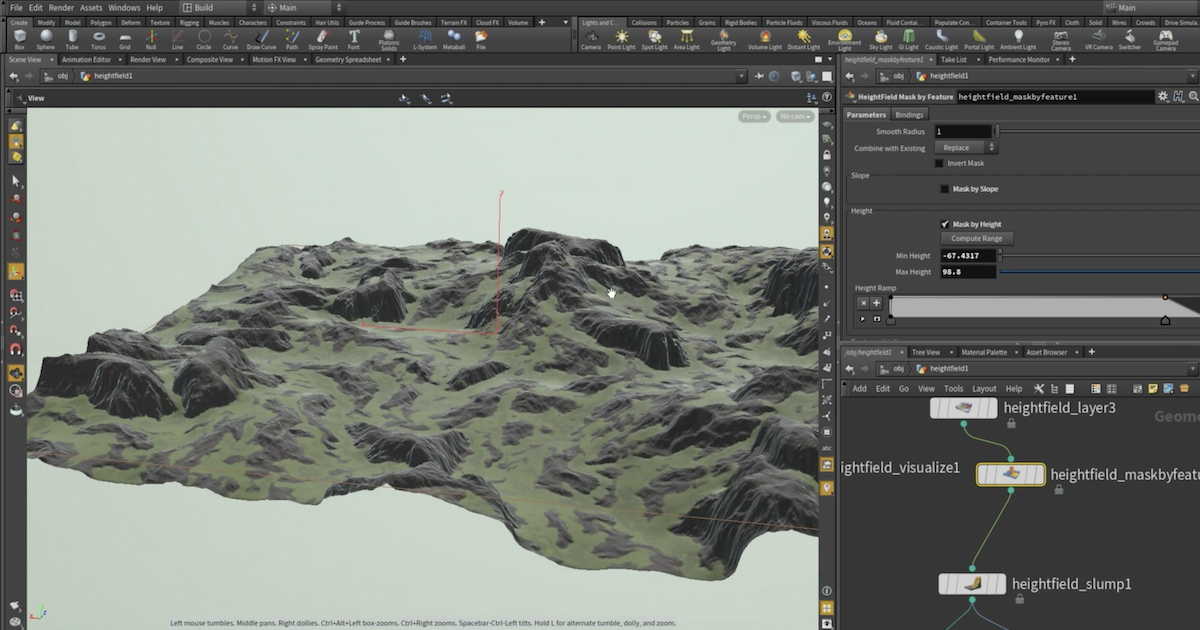 Generating HeightField Terrain Textures in Houdini